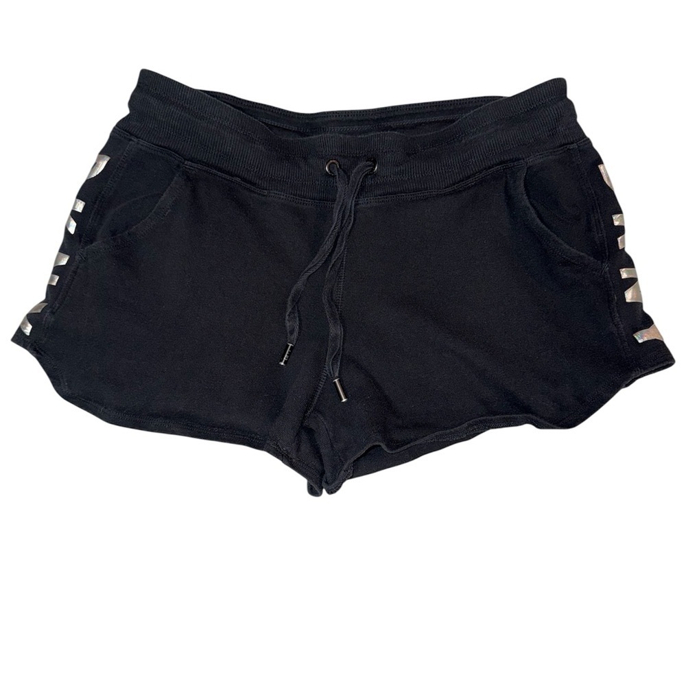 DKNY Women’s Black Women's comfort Lounge Logo Shorts logo size Large